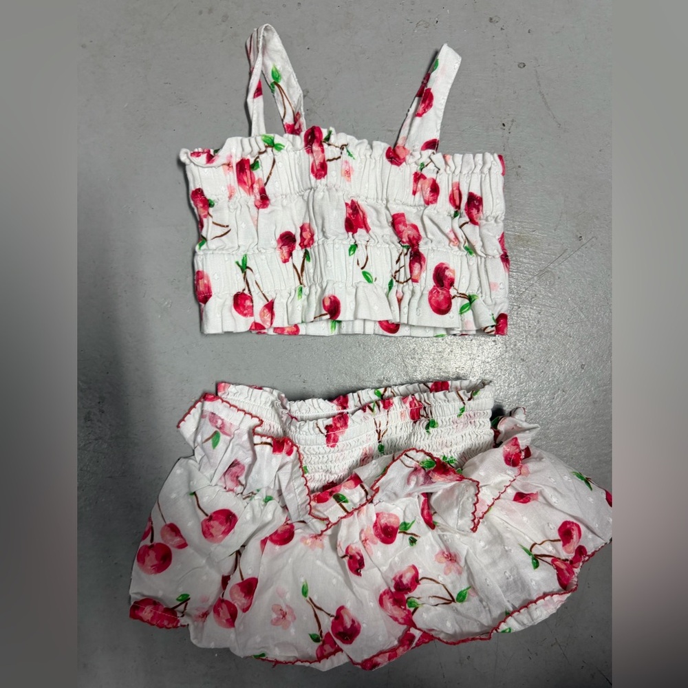 Lucky Jade Cherry Print Skirt Set